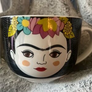 Kikkerland Frida Kahlo Quote Mug Black Floral Folk Art Coffee Tea Cup